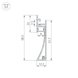 Профиль встраиваемый Arlight Plintus-H58-F-2000 Anod 046391