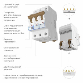 Автоматический выключатель Werkel 3P 40A C 6kA W903P406 4690389192982