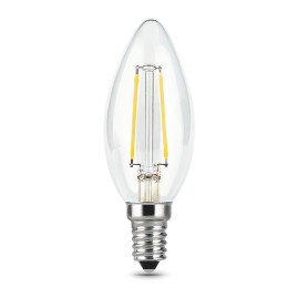 Лампа светодиодная филаментная Gauss E14 5W 2700К прозрачная 103801105