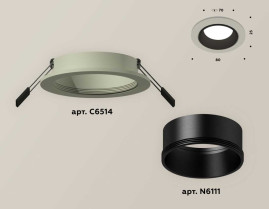 Комплект встраиваемого светильника Ambrella light Techno Spot XC6514002 SGR/SBK серый песок/черный песок (C6514, N6111)