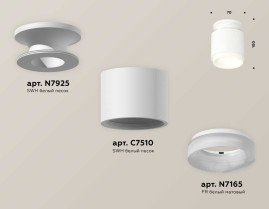 Комплект накладного светильника Ambrella light Techno Spot XS7510044 SWH/FR белый песок/белый матовый (N7925, C7510, N7165)