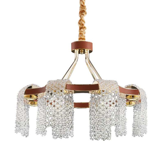 Подвесная люстра Loft-Concept Leather Glass Chandelier 40.6282-0 58254