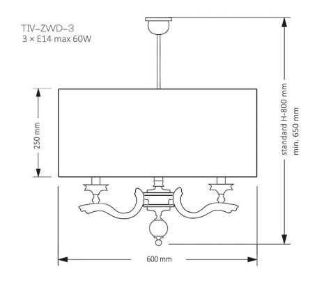 Подвесная люстра KUTEK MOOD Tivoli TIV-ZWD-3(N)