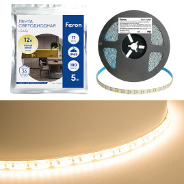 Светодиодная лента Feron LS626 17W/m 180LED/m 2835SMD 3000К 5M 51638