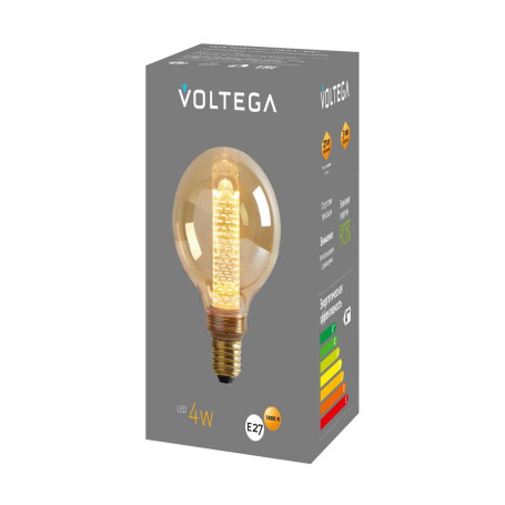 Лампа светодиодная филаментная Voltega 271 E27 4W 1800K желтая 8561