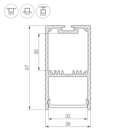 Профиль Arlight SL-Line-3667-3000 Anod 036197