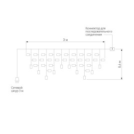 Уличная светодиодная гирлянда Eurosvet бахрома 230V 100-101 теплый белый