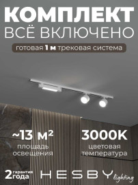 Накладная однофазная трековая система Hesby Lighting Skylite №14 со светильниками HSBL_kompl_S014_NI1W3K