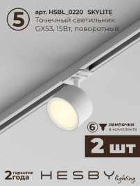 Накладная однофазная трековая система Hesby Lighting Skylite №14 со светильниками HSBL_kompl_S014_NI1W3K