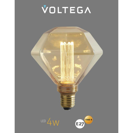 Лампа светодиодная филаментная Voltega 271 E27 4W 1800K желтая 8562