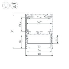 Профиль Arlight SL-Line-4050-3L-2000 Anod 044666