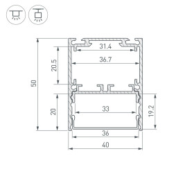 Профиль Arlight SL-Line-4050-3L-2000 Anod 044666