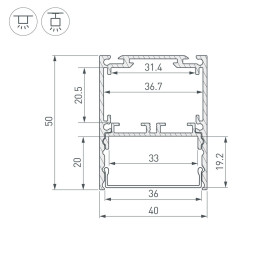 Профиль Arlight SL-Line-4050-3L-2000 Anod 044666