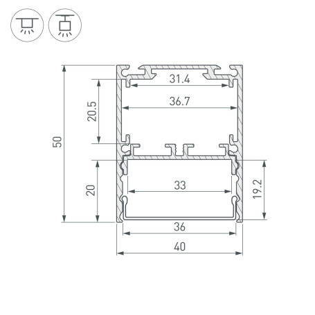 Профиль Arlight SL-Line-4050-3L-2000 Anod 044666