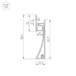 Профиль встраиваемый Arlight Plintus-H58-F-2000 White 045297