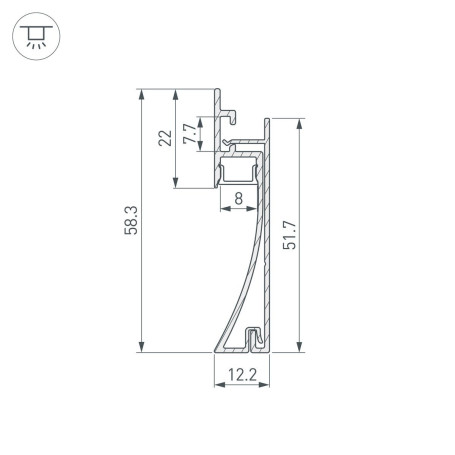 Профиль встраиваемый Arlight Plintus-H58-F-2000 White 045297