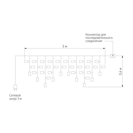 Уличная светодиодная гирлянда Eurosvet бахрома 230V 100-101 теплый белый с эффектом мерцания