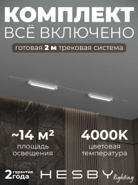 Встраиваемая однофазная трековая система Hesby Lighting Skylite №1 со светильниками HSBL_kompl_S001_VI2W4K