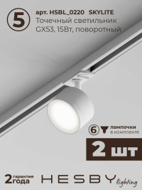 Накладная однофазная трековая система Hesby Lighting Skylite №14 со светильниками HSBL_kompl_S014_NI1W4K