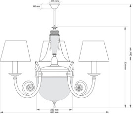 Подвесной светильник KUTEK BIBIONE BIB-ZW-3(P/A)CR