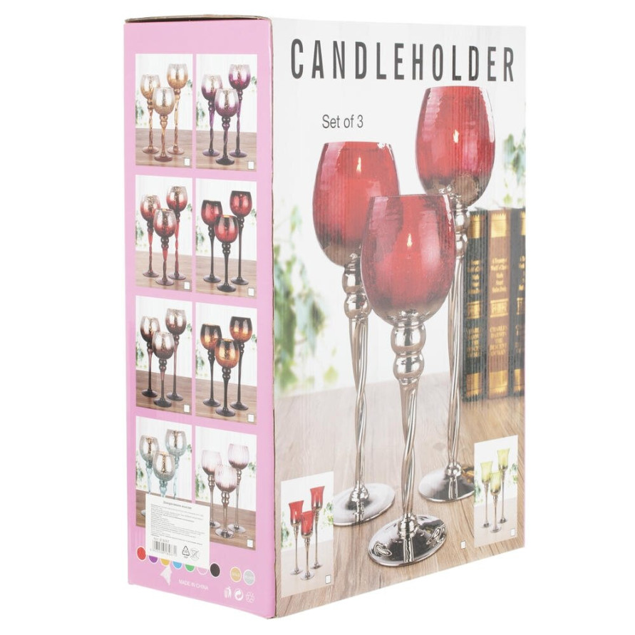 Набор из 3-х подсвечников, L33 W16 H46 см (818067)