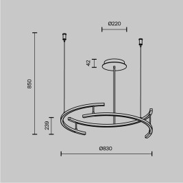 Подвесной светодиодный светильник Maytoni Line MOD016PL-L52BK