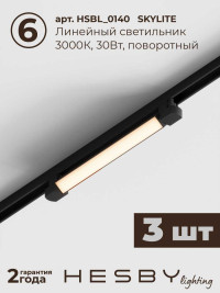 Встраиваемая однофазная трековая система Hesby Lighting Skylite №1 со светильниками HSBL_kompl_S001_VI3B3K