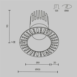 Встраиваемый светильник Maytoni Technical Dip DL122-15W-2.7K-TRS-W