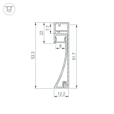 Профиль Arlight Plintus-H54-2000 Anod 046388