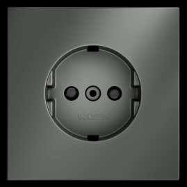 Накладка для розетки с заземлением и защитными шторками, S70 (титан) Voltum VLS000706