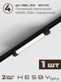 Накладная однофазная трековая система Hesby Lighting Skylite №14 со светильниками HSBL_kompl_S014_NI2B4K