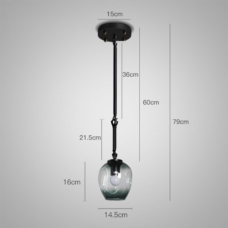 Подвесной светильник Imperium Loft Adel-One L1 Green Black 212798-26