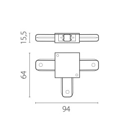 Соединитель трековый T-образный к 50202X-P, 50203X-P Barra Lightstar 502136-P