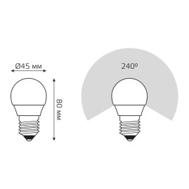 Лампа светодиодная Gauss E27 8W 4100K матовая 53228