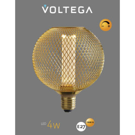 Лампа светодиодная филаментная Voltega 271 E27 4W 1800K золотая 8566