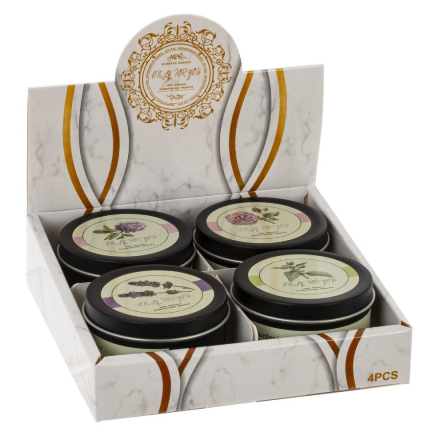 Свеча ароматическая (блок микс 4шт), L6 W6 H4 см, 4в. (788772)