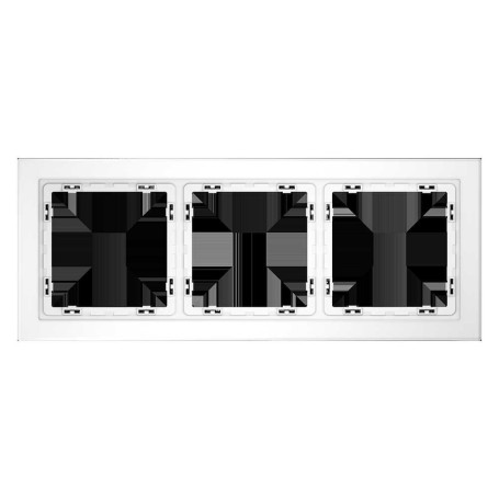 Рамка стеклянная Voltum S70 на 3 поста, (белый,матовый,стекло) VLS110302