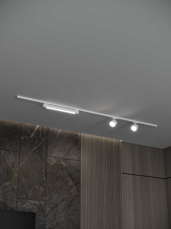 Накладная однофазная трековая система Hesby Lighting Skylite №14 со светильниками HSBL_kompl_S014_NI2W3K