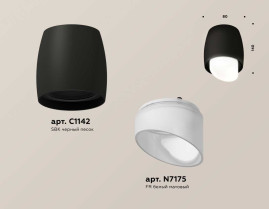 Комплект накладного светильника Ambrella light Techno Spot XS1142042 SBK/FR черный песок/белый матовый (C1142, N7175)