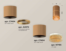 Комплект накладного светильника Ambrella light Techno Spot XS7404062 SCF/CF кофе песок/кофе (C7404, A2072, C7404, N7195)