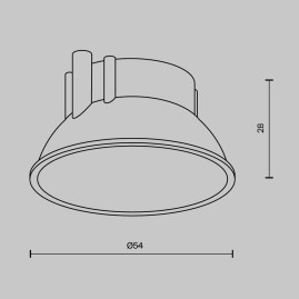 Декоративная черная рамка-отражатель Maytoni Technical для светильников серии Alfa LED Ring8-10W-RD-B