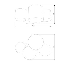 Потолочный светильник TK Lighting 4393 Mona Gray