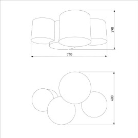 Потолочный светильник TK Lighting 4393 Mona Gray