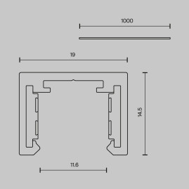 Шинопровод 1 м Exility X накладной Maytoni Technical EXILITY X Busbar trunkings Exility X TRX239-411B
