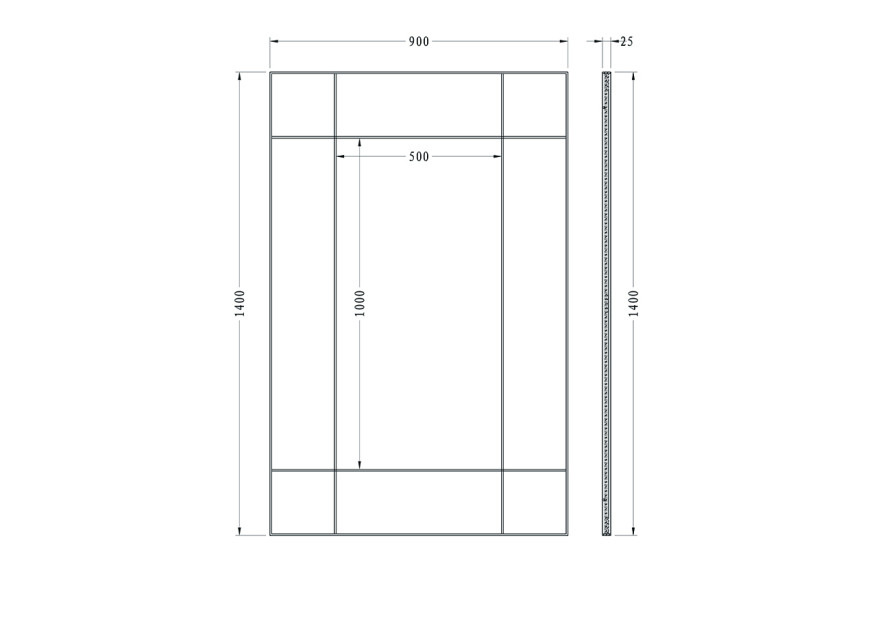 Зеркало прямоугольное в золотой раме