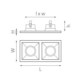 Комплект из светильников и рамки Lightstar Domino Quadro (214523+214503+214503) D5230303