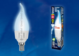 Лампа светодиодная диммируемая Uniel E14 6W 4500K матовая LED-CW37-6W/NW/E14/FR/DIM PLP01WH UL-00000727