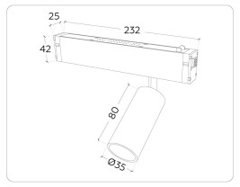 Трековый светодиодный светильник Ambrella Light Track System Magnetic 220V GL1203