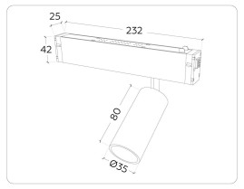 Трековый светодиодный светильник Ambrella Light Track System Magnetic 220V GL1203