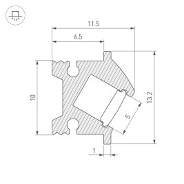 Профиль встраиваемый Arlight SL-Bevel-H12-F13-2000 Anod Black 043749